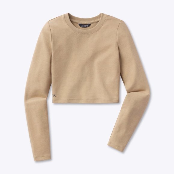 Cuts Clothing Tops - Cuts Clothing Tomboy Cropped Long Sleeve tee - Dove